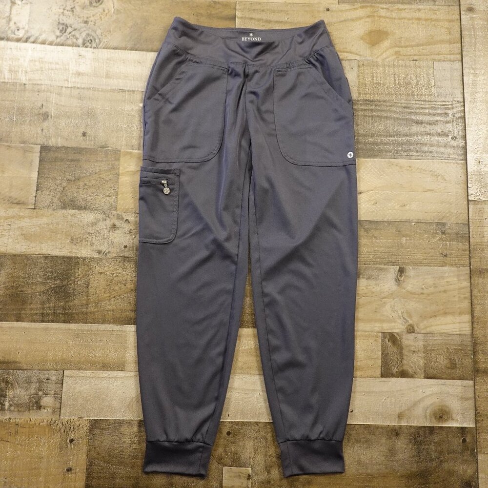 Beyond Scrubs Core Jogger Pants Women’s‎ Small Dark Blue Gray Stretch Workwear